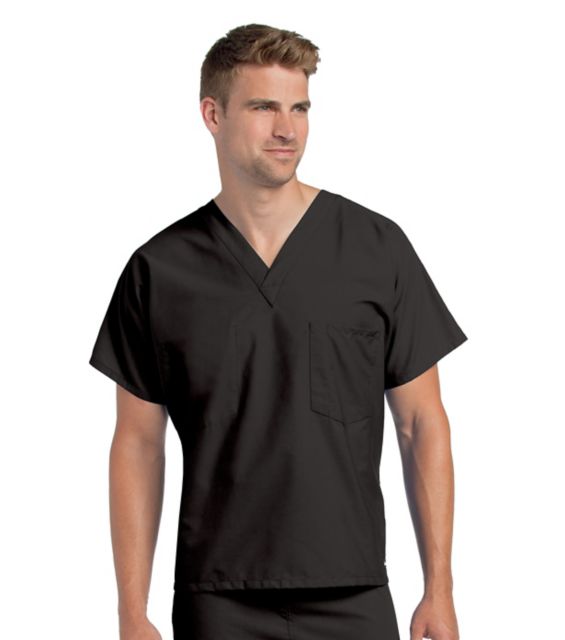 UNISEX SCRUB TOP BLACK SML