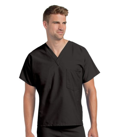 UNISEX SCRUB TOP BLACK MED