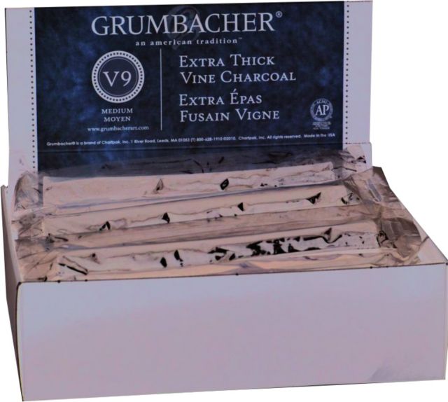GRUMBACHER VINE CHARCOAL JUMBO MEDIUM 25-PACK