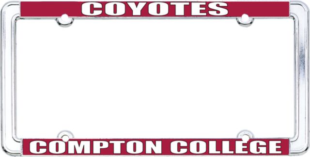 Compton College Tartars Thin Dome License Plate Frame