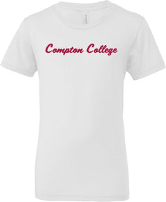 Compton Bella + Canvas Youth Jersey T Shirt Script Compton College - ONLINE ONLY