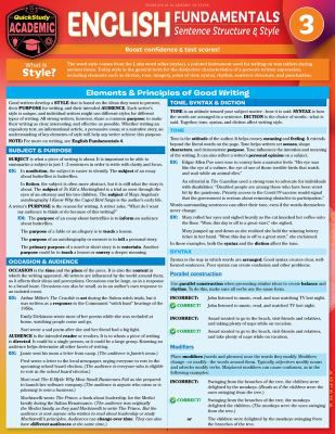 English Fundamentals 3 - Sentence Structure & Style (update & expansion)